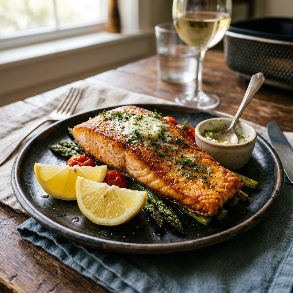 Air Fryer Salmon (Crispy Skin & Juicy Flaky Fillets Masterclass)