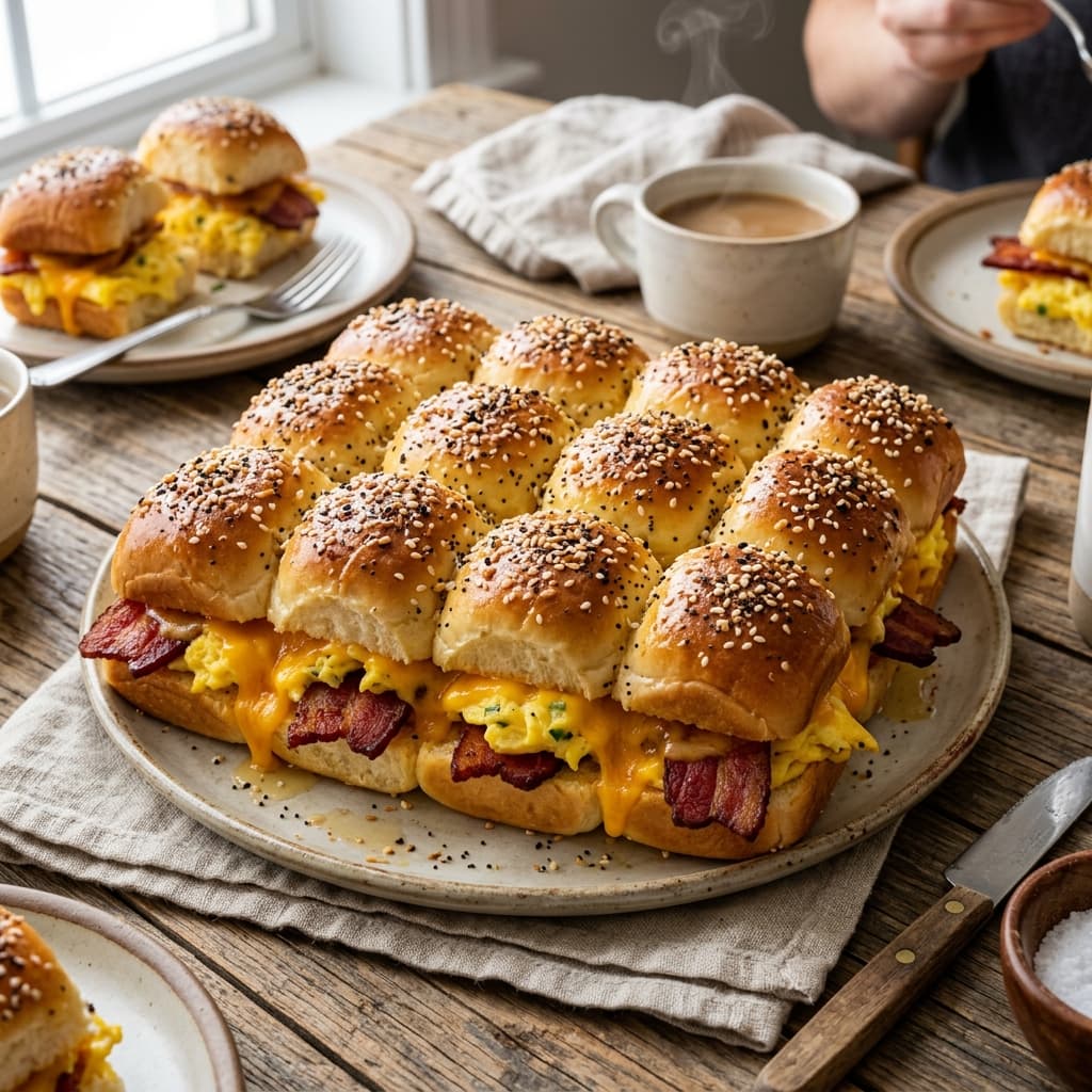 Bacon, Egg & Cheese Breakfast Sliders (Hawaiian Roll Masterclass)