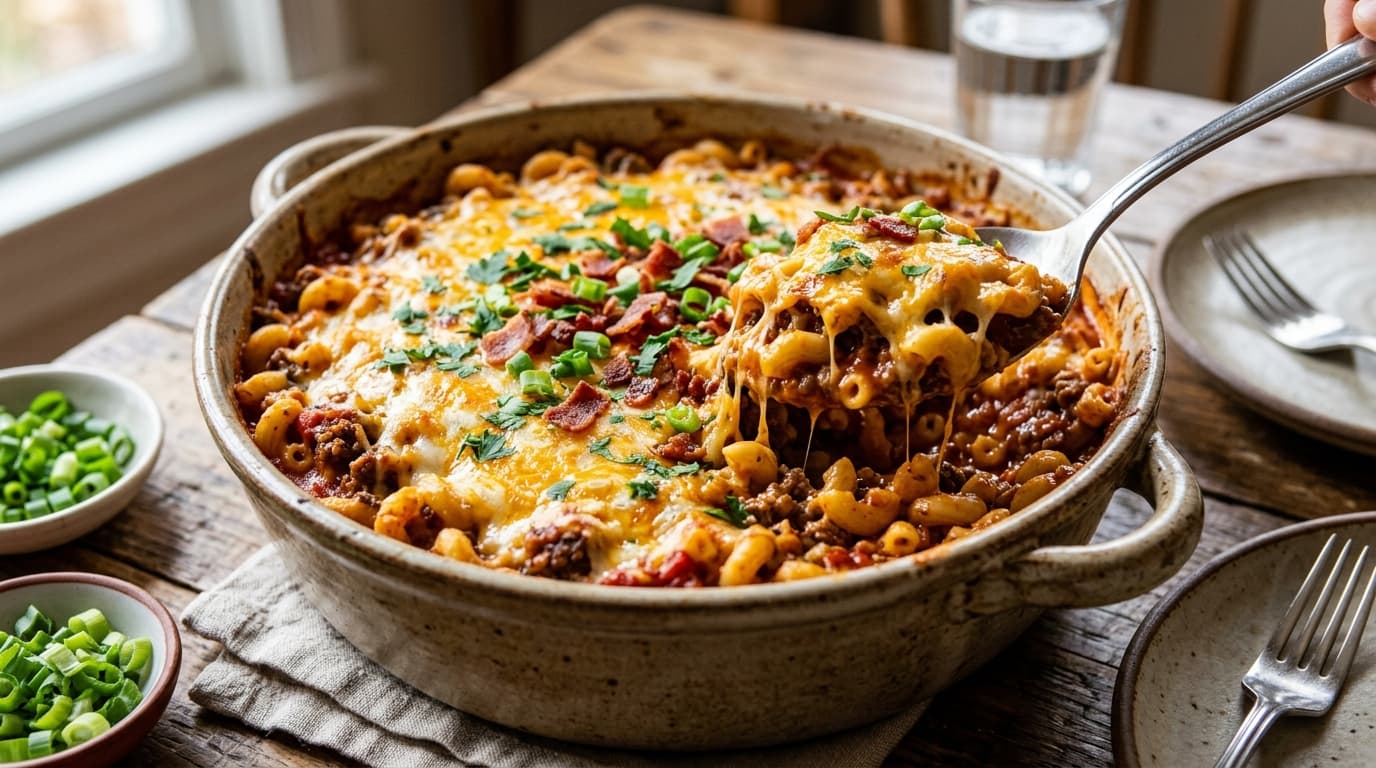 Cheesy Cheeseburger Casserole (25-Minute Ground Beef Bake)