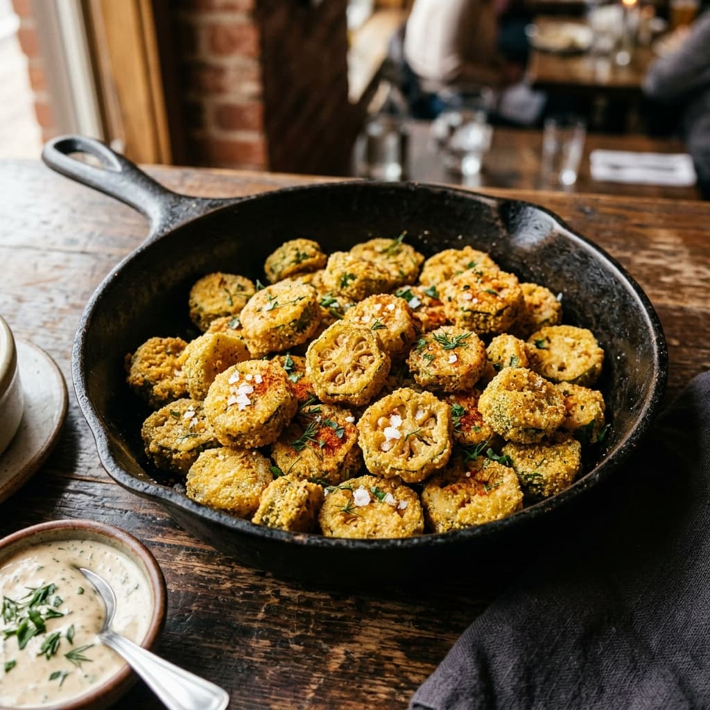 Crispy Southern Fried Okra (Cast Iron Cornmeal Crust Masterclass)