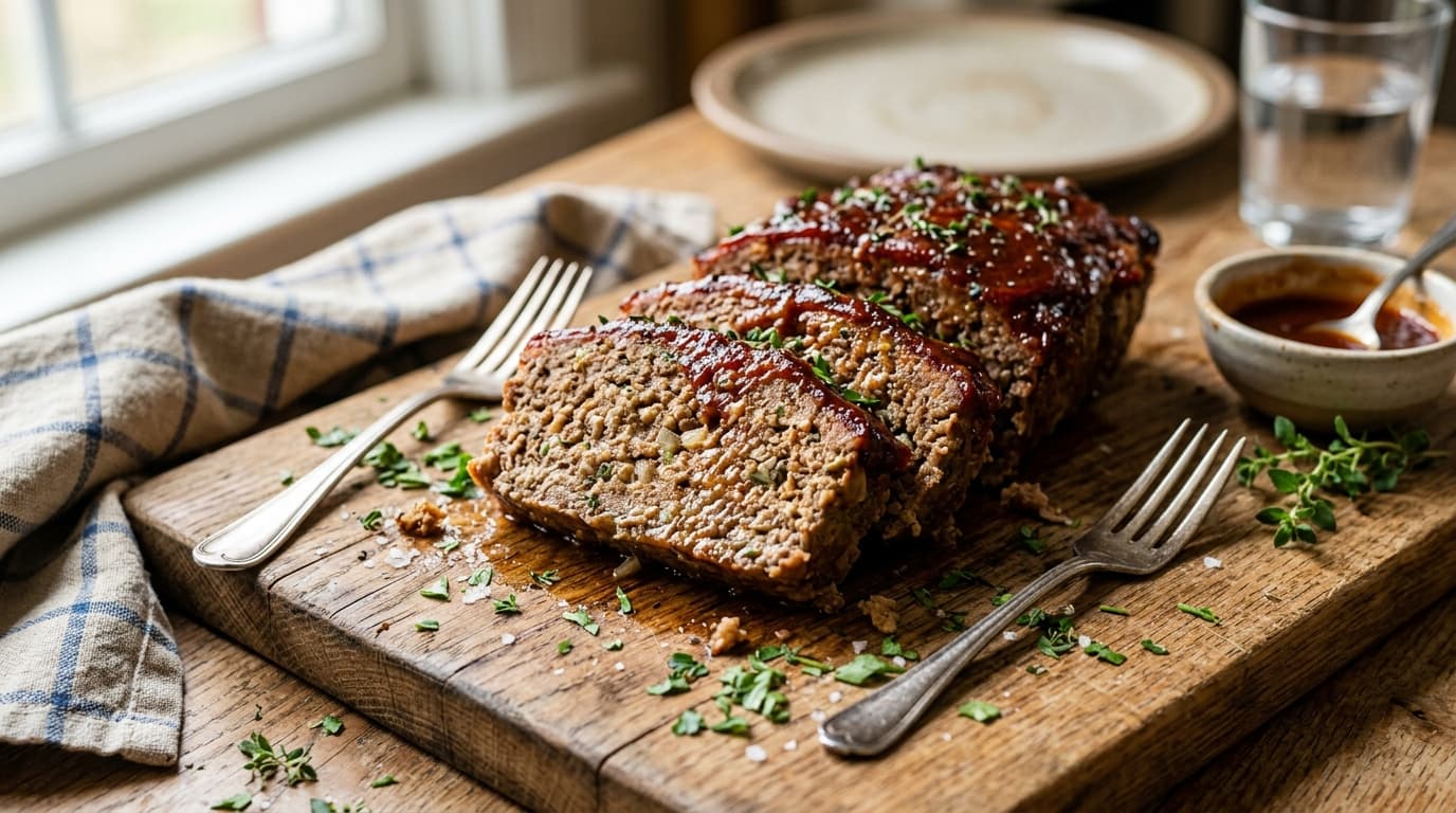 Classic Homemade Meatloaf with Sweet Tangy Glaze