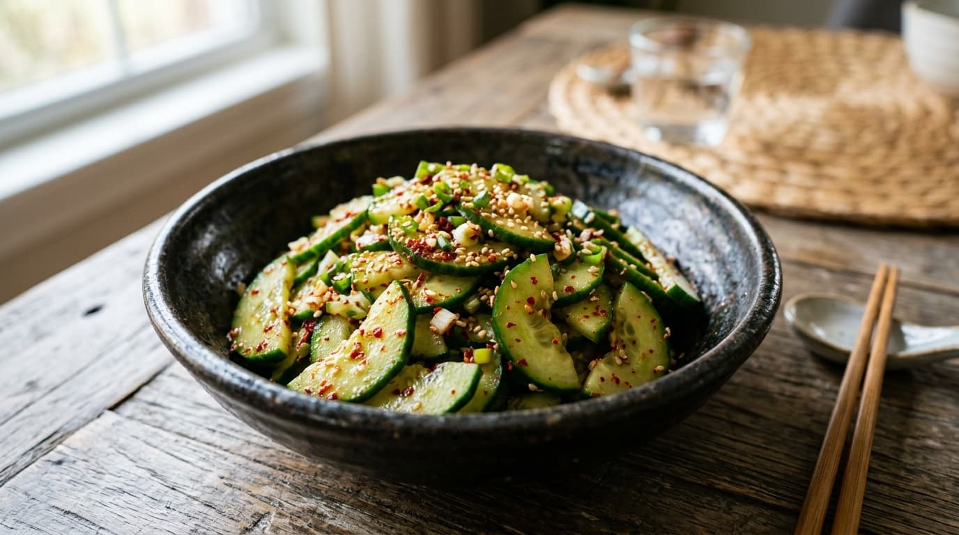 Crispy Korean Cucumber Salad (Oi Muchim)