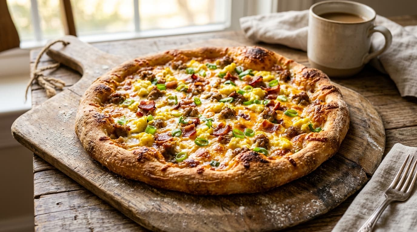 Sausage and Cheddar Breakfast Pizza