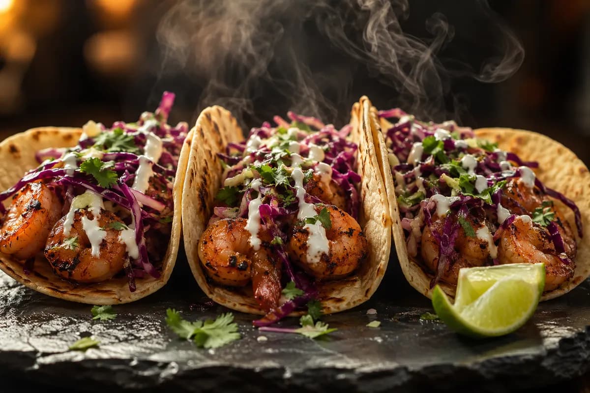 Coastal Elegance: Spicy Shrimp Tacos with Zesty Lime Crema