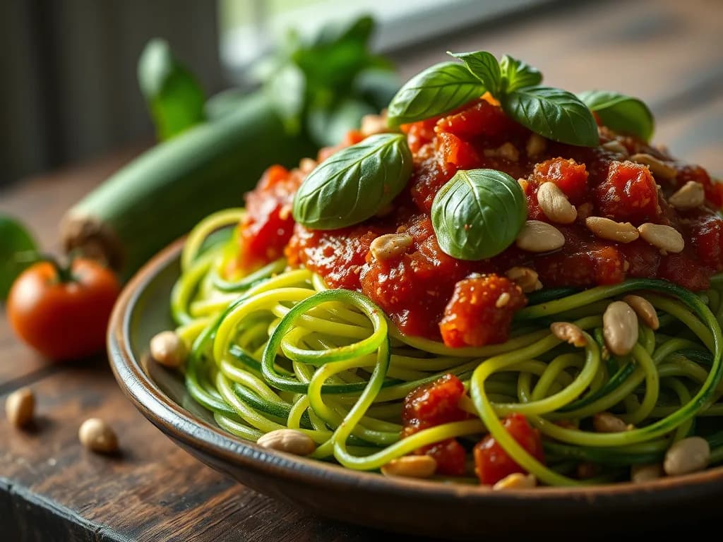 Authentic Zucchini Noodles with Slow-Simmered Marinara