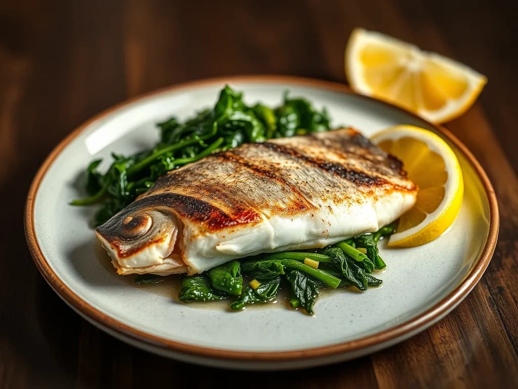 Roasted Sea Bass with Seasonal Greens: a great Coastal Masterpiece
