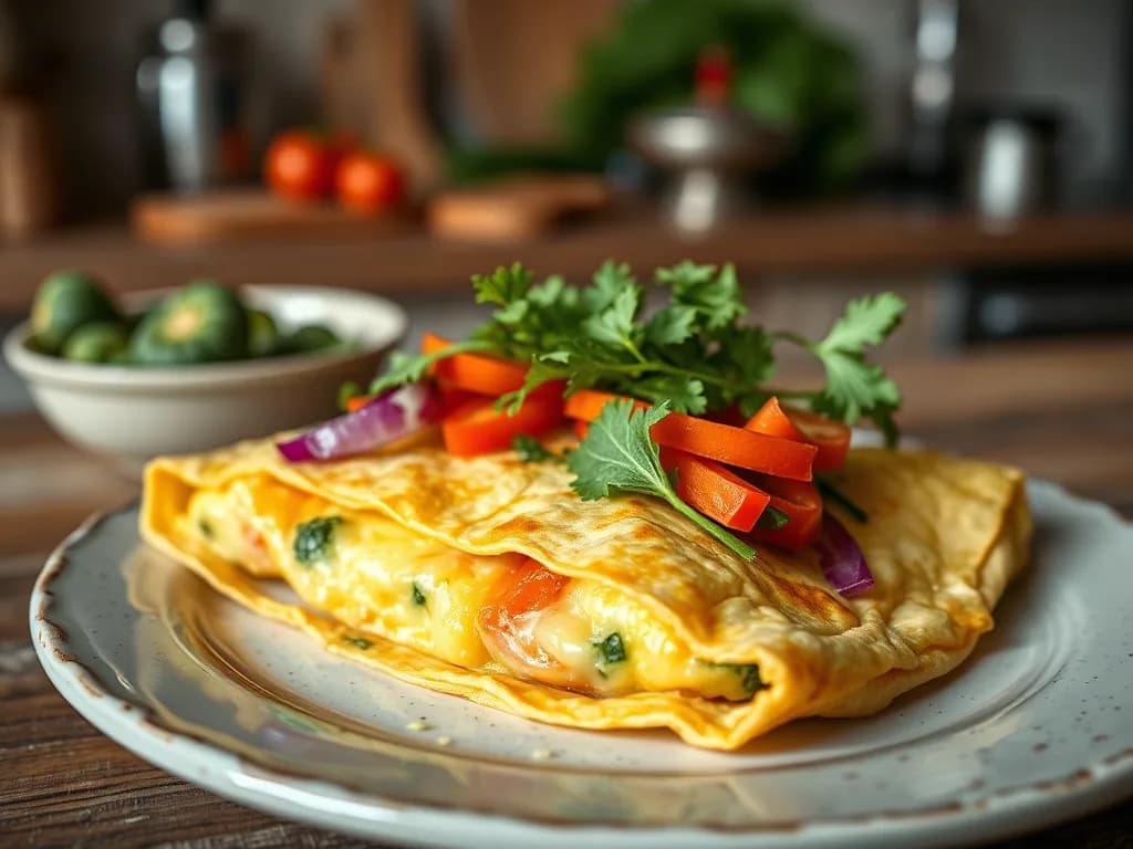 The Golden Harvest: Authentic Garden Vegetable Omelet