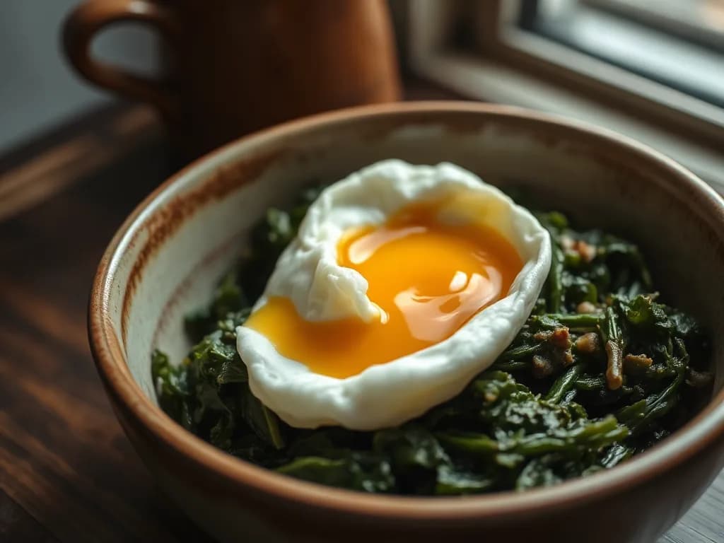 Poached Eggs on Sautéed Garlic Kale: The Ultimate Morning Ritual