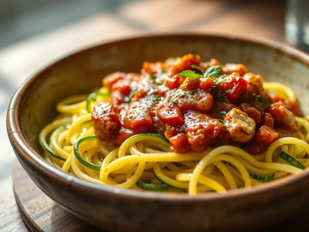Zucchini Noodles with Turkey Marinara: An Authentic Light Supper