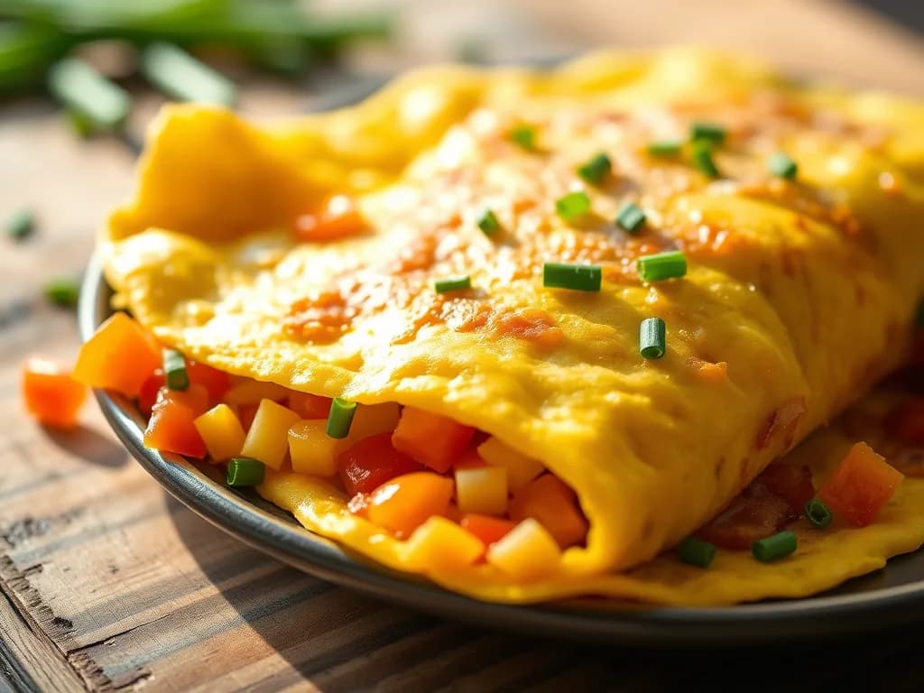 The Golden Sunrise: Authentic Bell Pepper Omelet