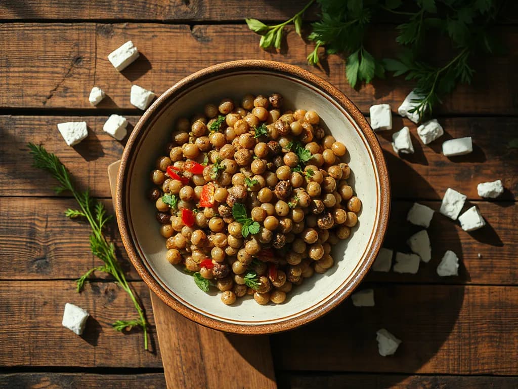 Sun-Drenched Mediterranean Lentil Salad with Crumbled Feta