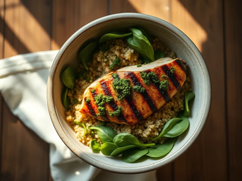 The Golden Hour Pesto Chicken Bowl: An Authentic Masterpiece