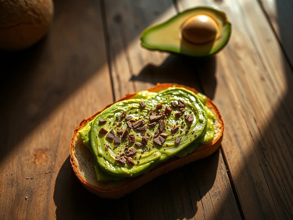 The Golden Hour Avocado Smash on crusty sourdough