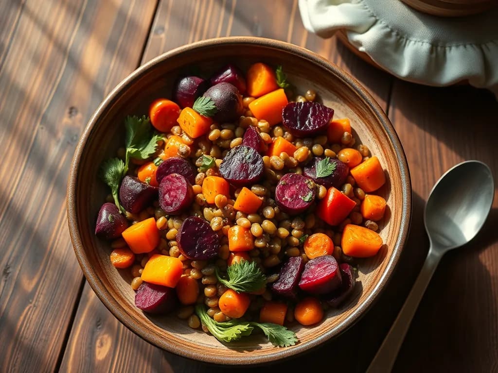 Warm Lentil and Roasted Root Salad: A Harvest Masterpiece