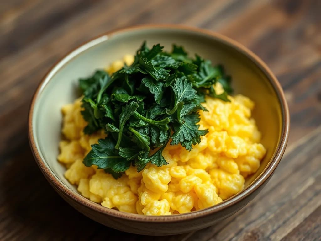 Authentic Scrambled Eggs with Wilted Kale: A Morning Masterpiece