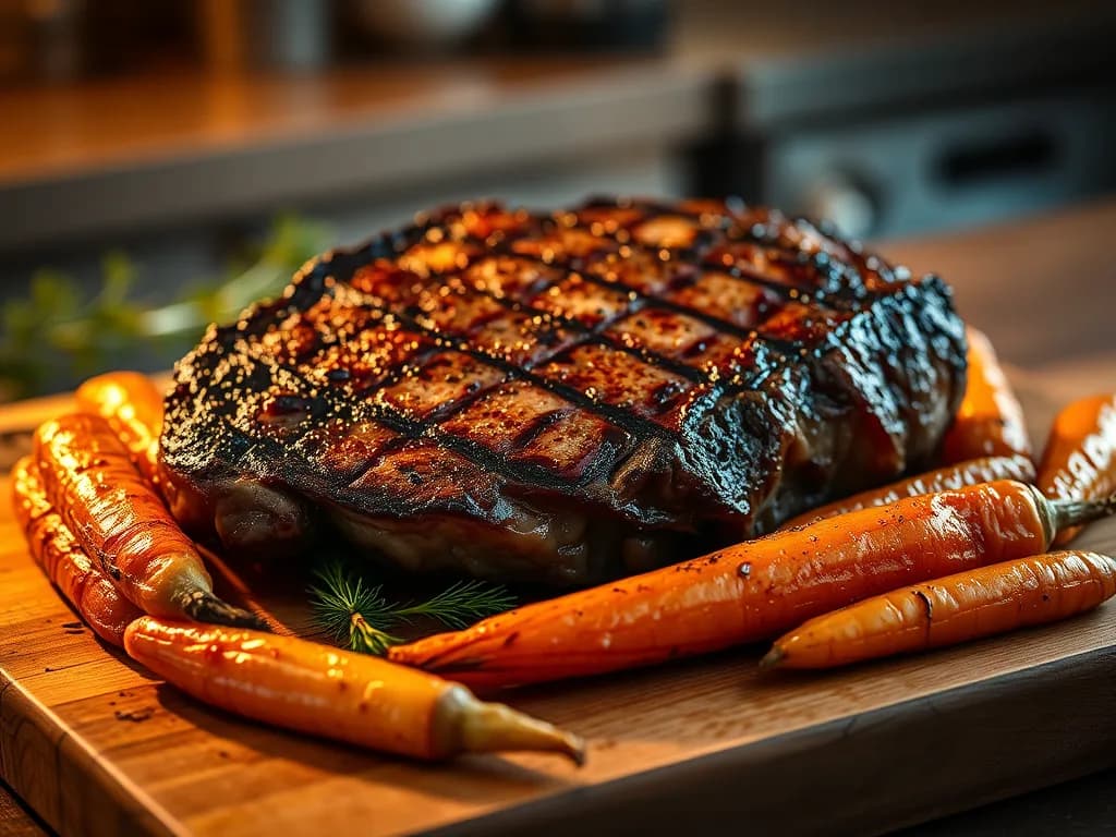 Flame-Kissed Ribeye with Honey-Glazed Heirloom Roots