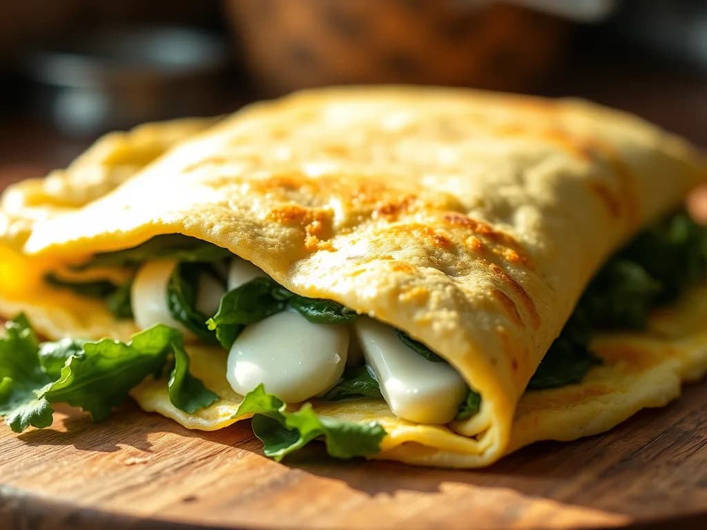 The Velvet Fold: Goat Cheese & Spinach Omelet