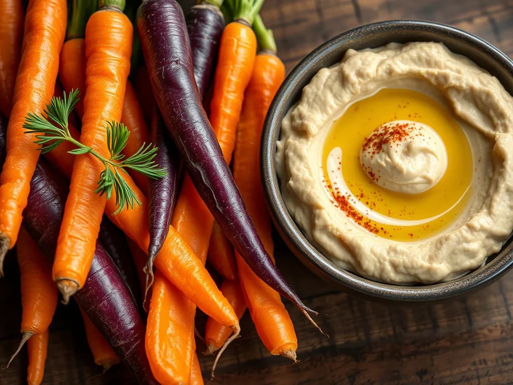 Sun-Kissed Carrot Sticks & Velvet Hummus