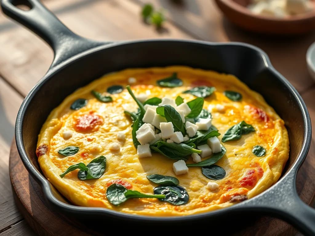 Sun-Kissed Spinach and Feta Egg White Frittata