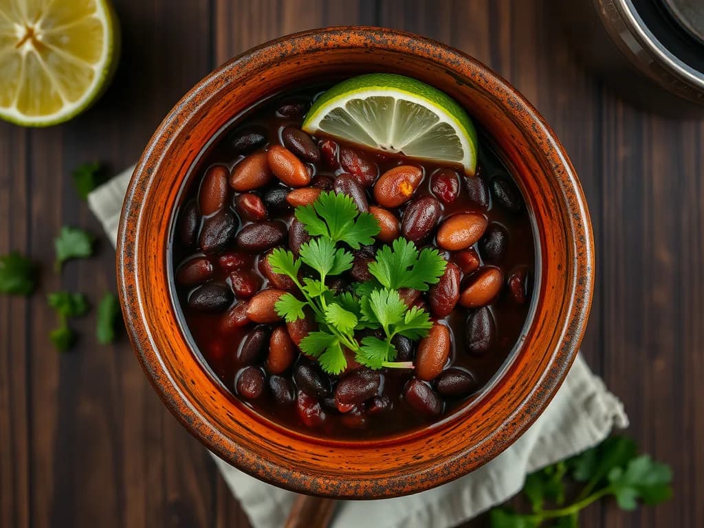 Fiery Zest: Spicy Black Bean Stew with Lime and Cilantro