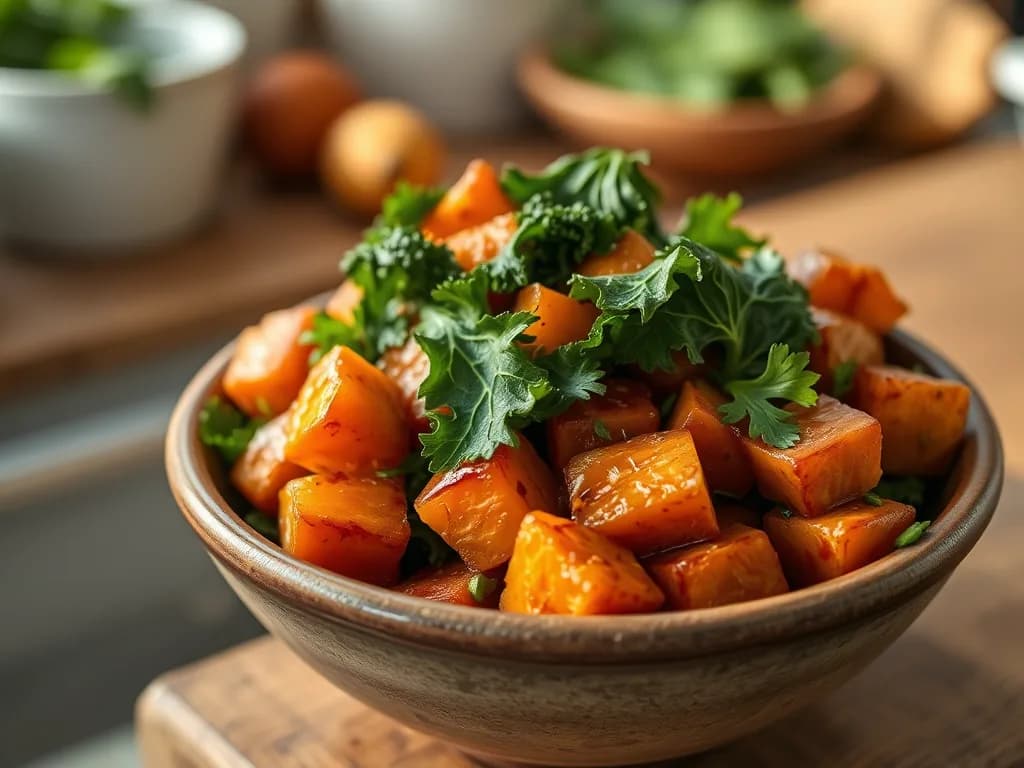 Roasted Sweet Potato & Kale Harvest Bowl: A Culinary Masterpiece