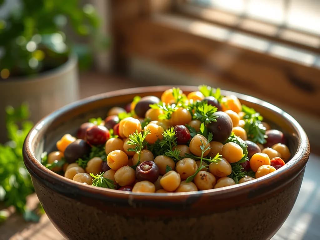 Sun-Drenched Mediterranean Chickpea & Olive Salad