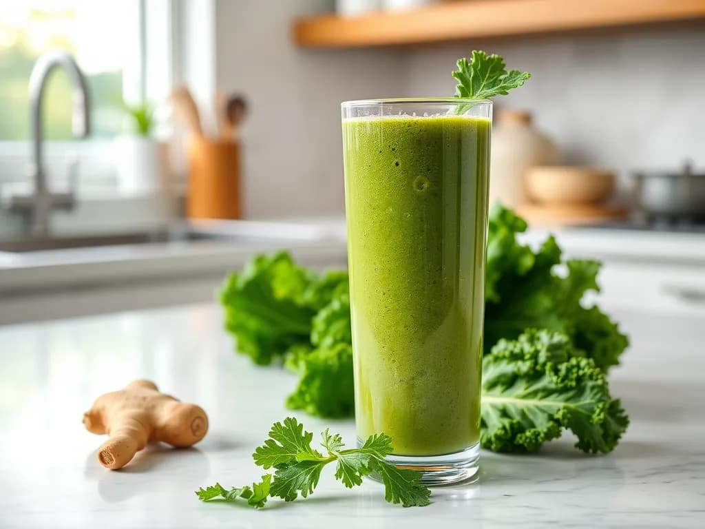 Zesty Kale and Ginger Revitalizing Smoothie