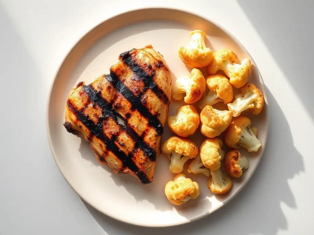 Grilled Lemon-Herb Chicken with Roasted Cauliflower