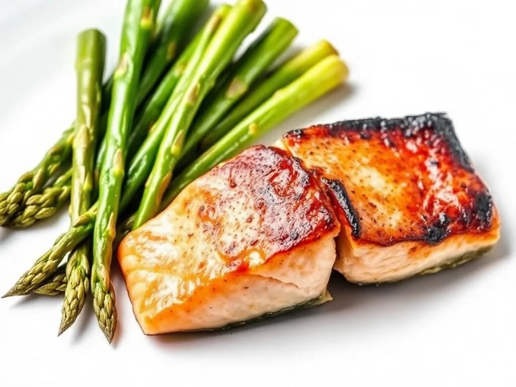 Pan-Seared Salmon with Garlic Asparagus