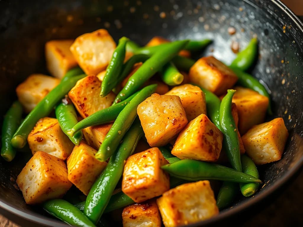 Stir-Fried Tofu with Crisp Snap Peas