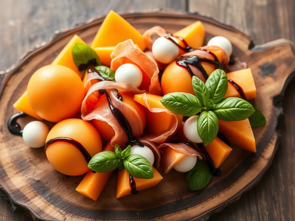 Fresh Prosciutto and Melon Caprese Platter