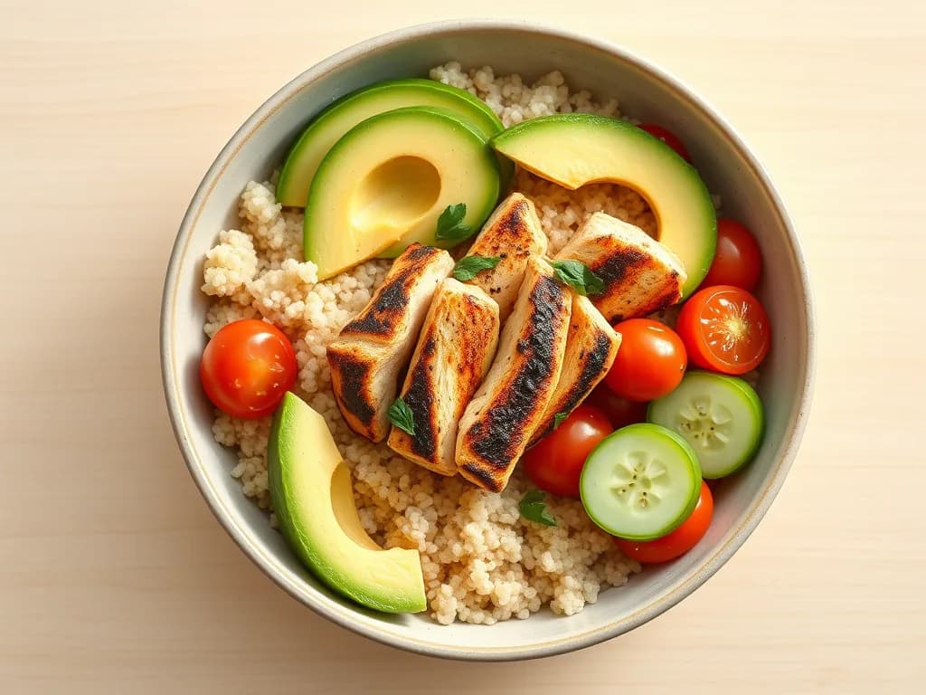 Fresh Lemon-Herb Chicken Avocado Bowl