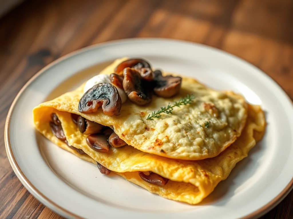 Mushroom and Goat Cheese Omelet