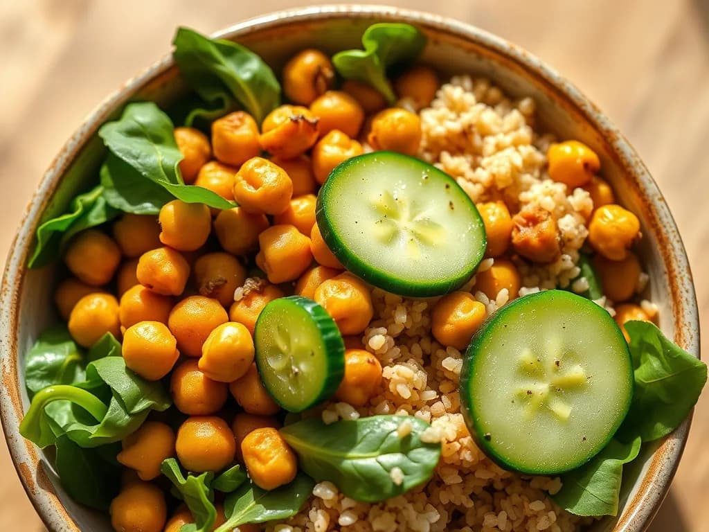 Warm Mediterranean Chickpea Grain Bowl