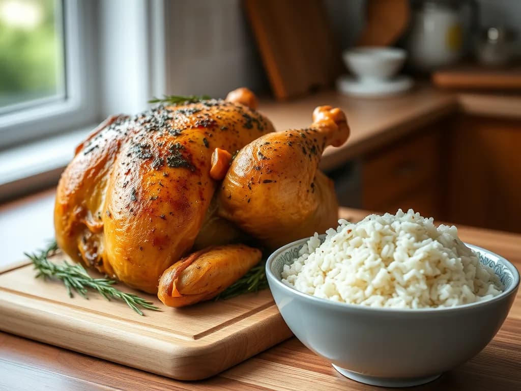 Herb-Roasted Chicken with Toasted Wild Rice