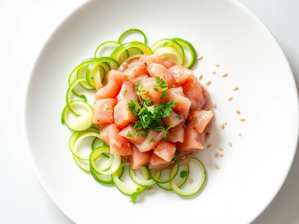 Fresh Tuna Tartare with Crisp Cucumber Ribbons
