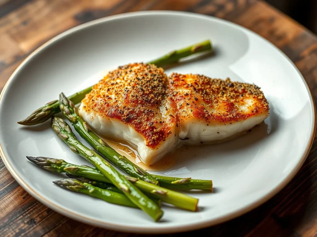 Pan-Seared Cod with Charred Asparagus