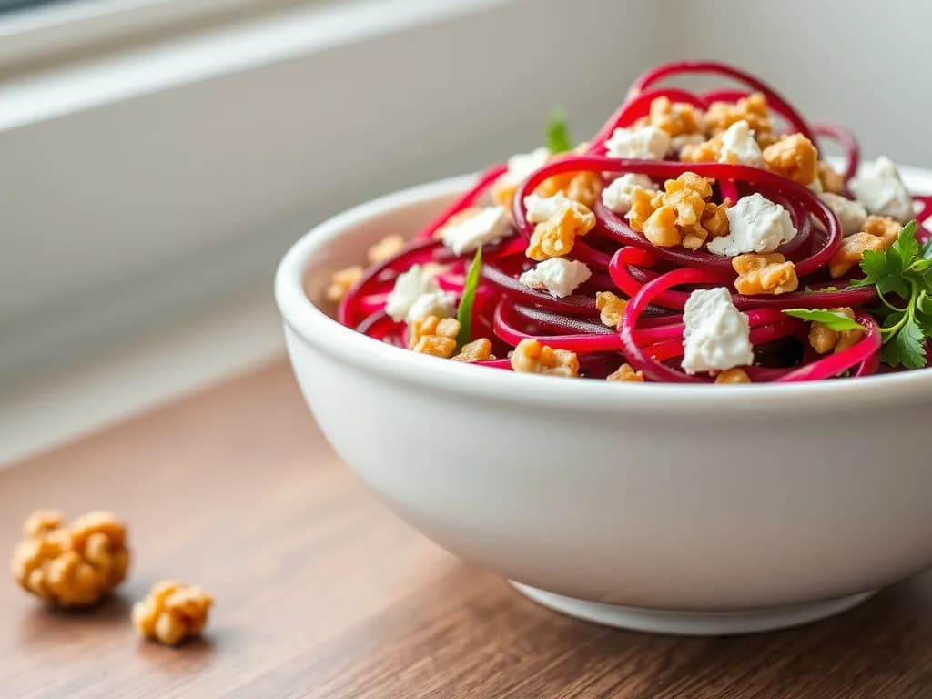 Spiralized Beet Salad with Toasted Walnuts