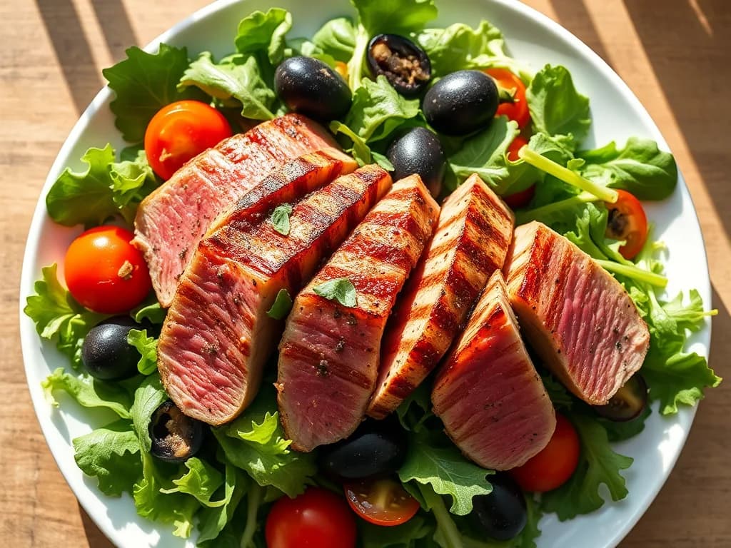 Mediterranean Salad with Grilled Tuna