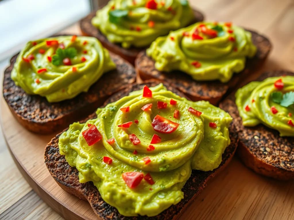 Zesty Avocado Mash on Toasted Rye Crisp