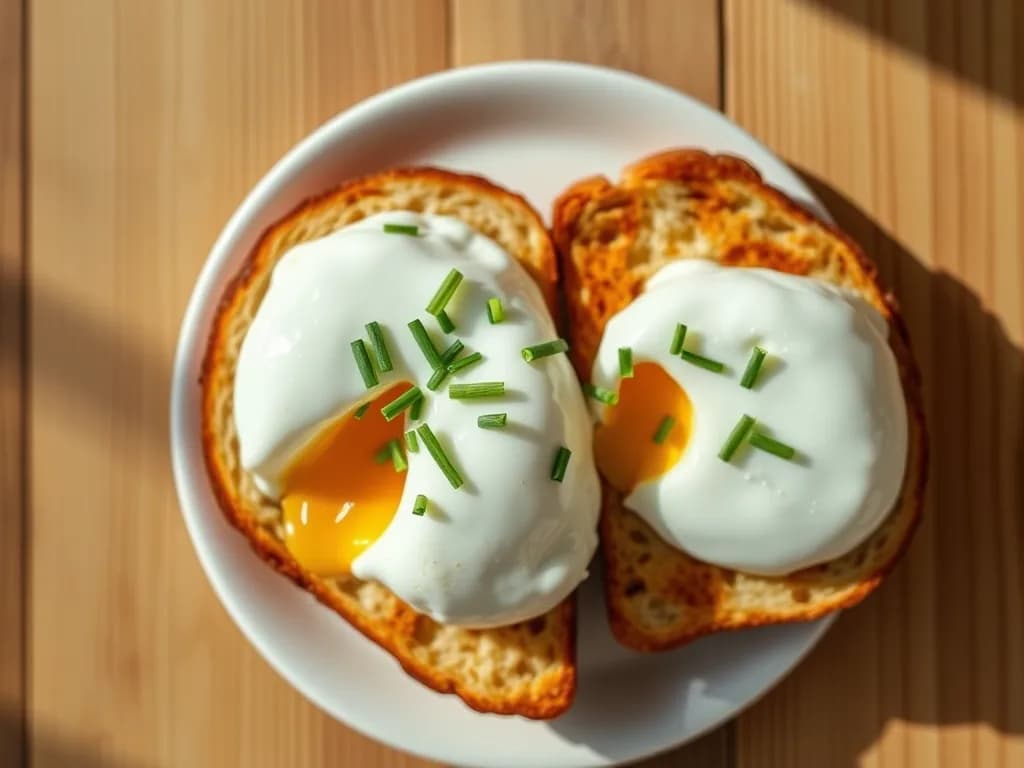 Poached Eggs on Toasted Sourdough