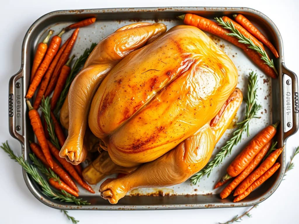 Simple Herb-Roasted Chicken with Glazed Carrots