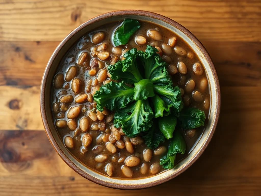 Hearty Lentil Soup with Lemon-Garlic Greens