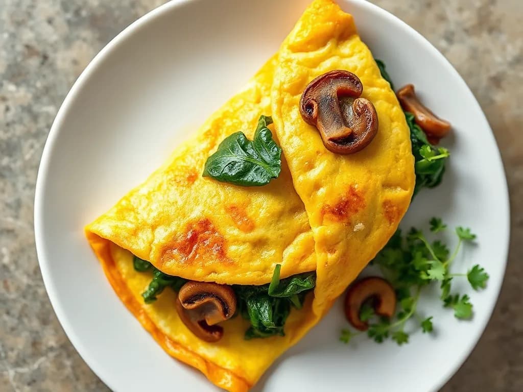 Spinach and Mushroom Omelet