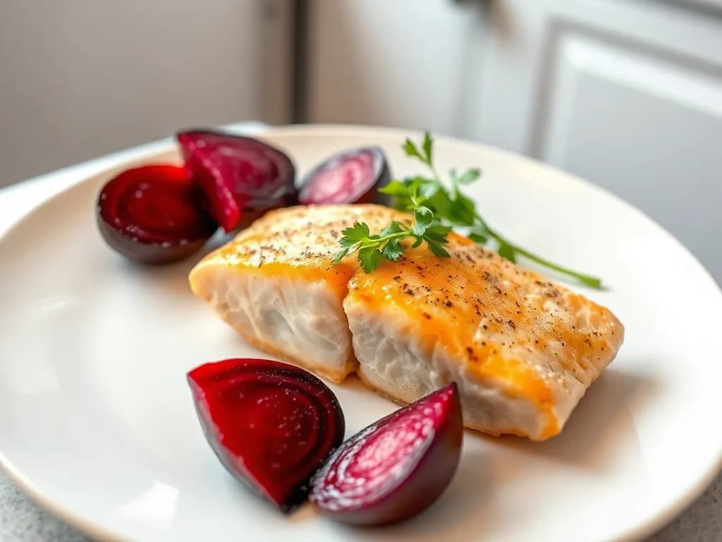 Roasted Salmon with Earthy Beets and Lemon Herb Gremolata