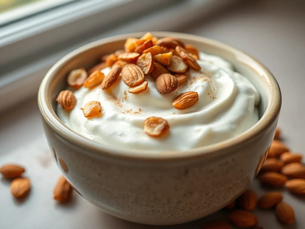 Creamy Greek Yogurt with Roasted Almonds