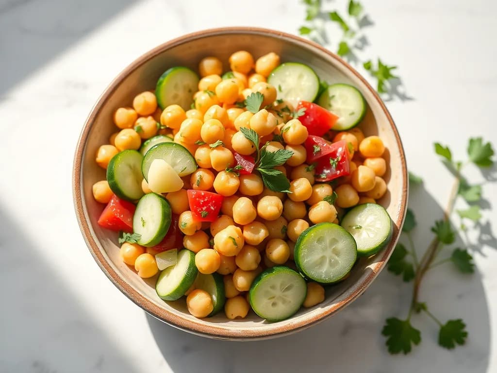 Mediterranean Chickpea and Cucumber Salad