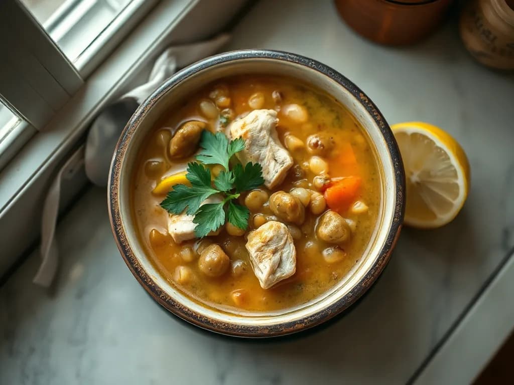 Hearty Lemon and Herb Chicken Lentil Soup