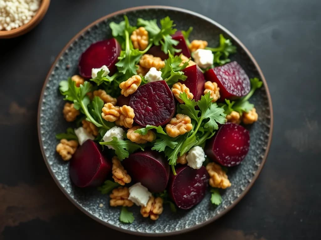 Roasted Beet and Walnut Arugula Salad