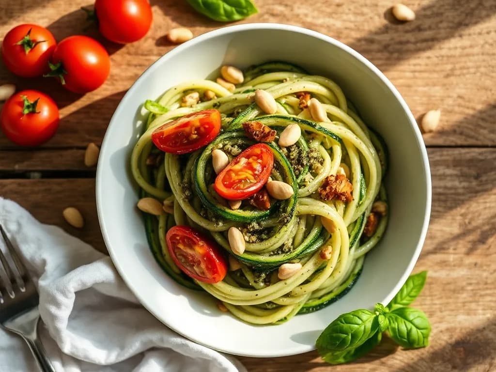 Fresh Chicken Pesto Zucchini Noodles